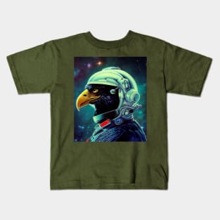 Crow In A SpaceSuit Kids T-Shirt